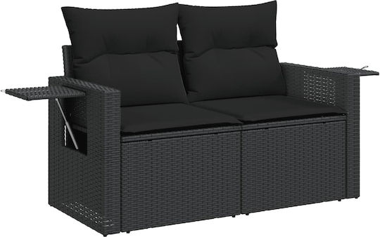 Set Cameră De Zi Pentru Exterior 10 Piese Negru Cu Perne