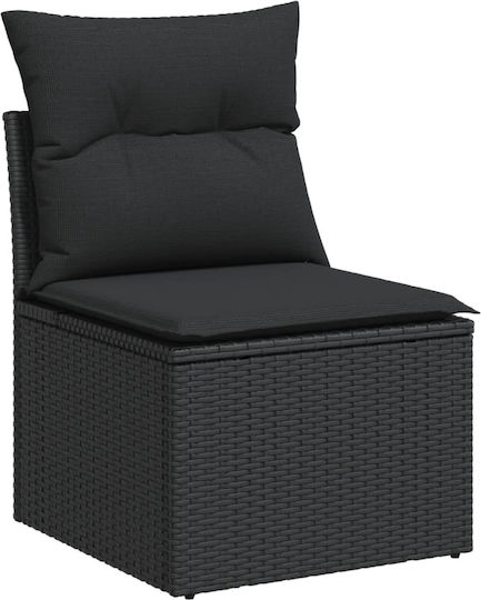 Set Cameră De Zi Pentru Exterior 10 Piese Negru Cu Perne