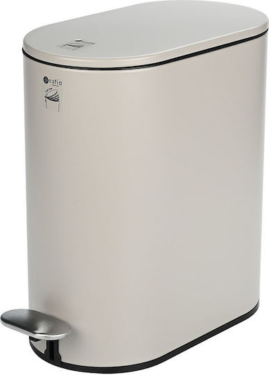 Estia Slim Πλαστικό Καλαθάκι Μπάνιου Soft Close 5lt Καφέ
