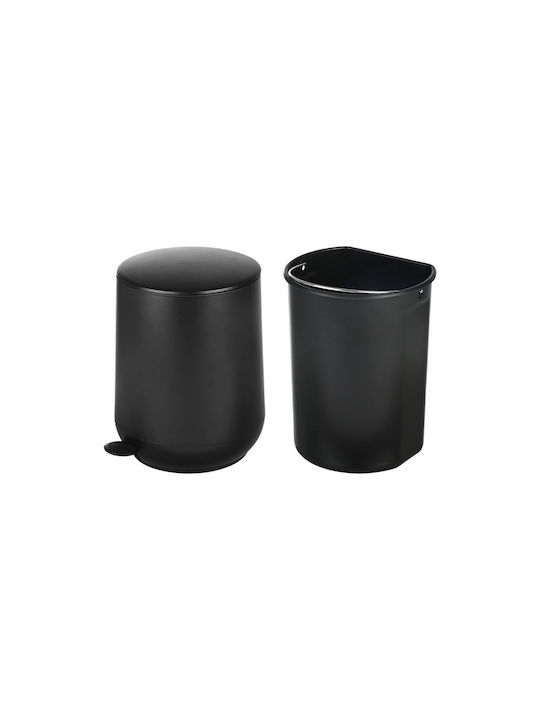Estia Fjord Plastic Bathroom Basket Soft Close 5lt Black