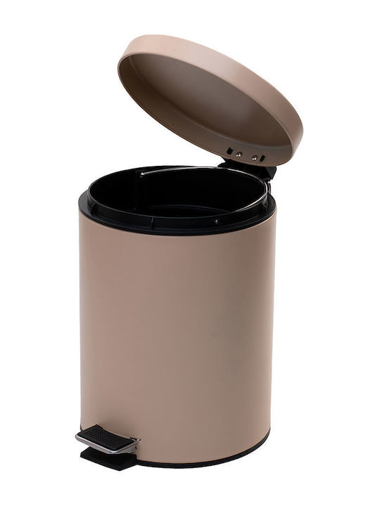 Estia Classic Metallic Toilet Bin 5lt Beige