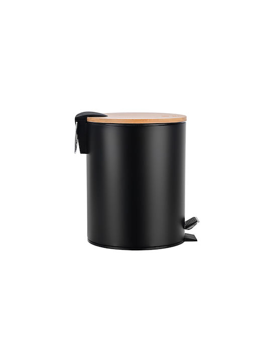 Estia Bamboo Essentials Inox Bathroom Basket 5lt Black