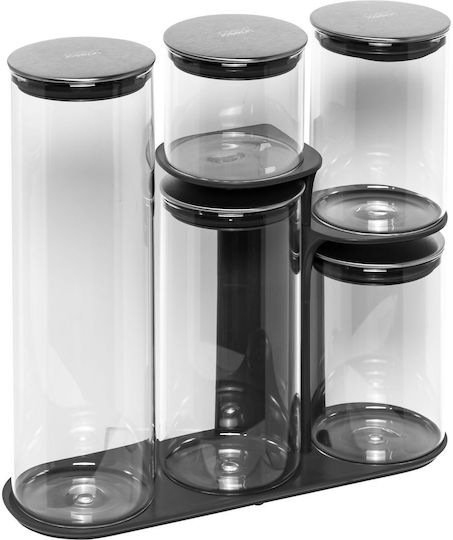 Joseph Joseph Podium Set 5buc Borcane Uz General cu capac ermetic & Bază Sticlă Transparent 32.6cm Joseph Joseph Podium Set 5buc Borcane Uz General cu capac ermetic & Bază Sticlă Transparent 32.6cm