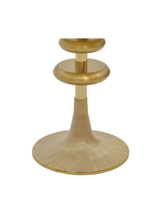Rundes Beistelltisch Trego I Metall Gold-Weiß M33xL33xH42cm