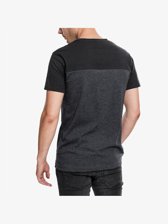 Urban Classics Мъжко Тениска с Къс Ръкав Charcoal/black/grey