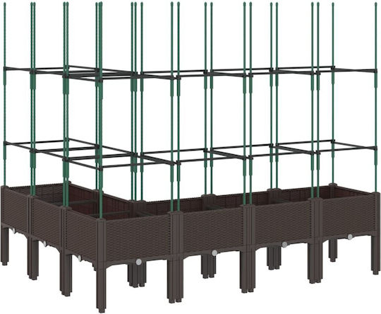 vidaXL Ζαρντινιέρα Πλαστική Καφέ 160x120x142.5εκ.