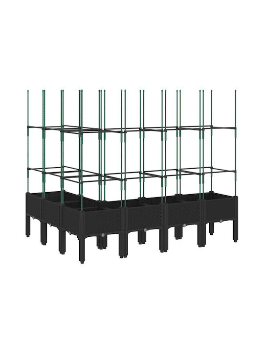 vidaXL Planter Box Plastic Black 160x120x142.5cm.