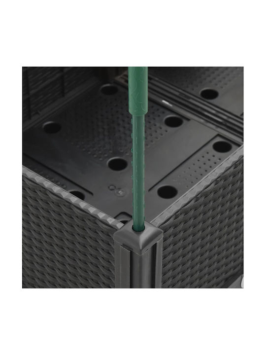 vidaXL Planter Box Plastic Black 160x120x142.5cm.