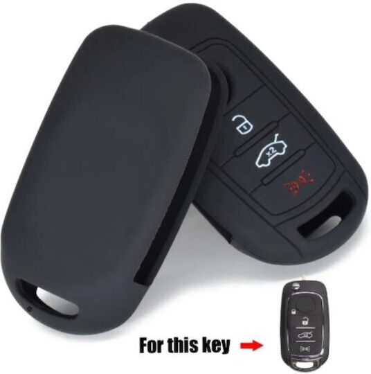 Car Key Cover Case made of with 4 Buttons for Fiat in Black Color