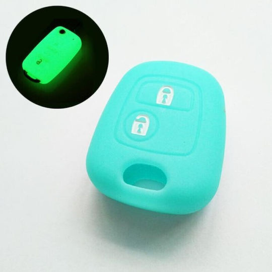Car Key Cover Case made of with 2 Buttons for Peugeot / Citroen / Toyota in Blue Color