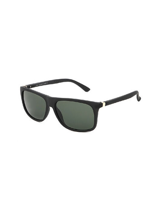 V-store Men's Sunglasses with Black Plastic Frame and Black Lens 20.571GREEN