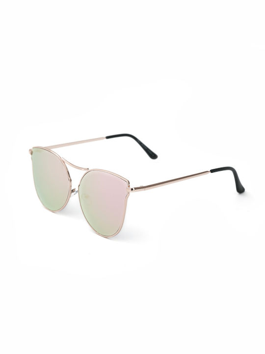 V-store Women's Sunglasses with Gold Metal Frame and Pink Lens 20.527PINK