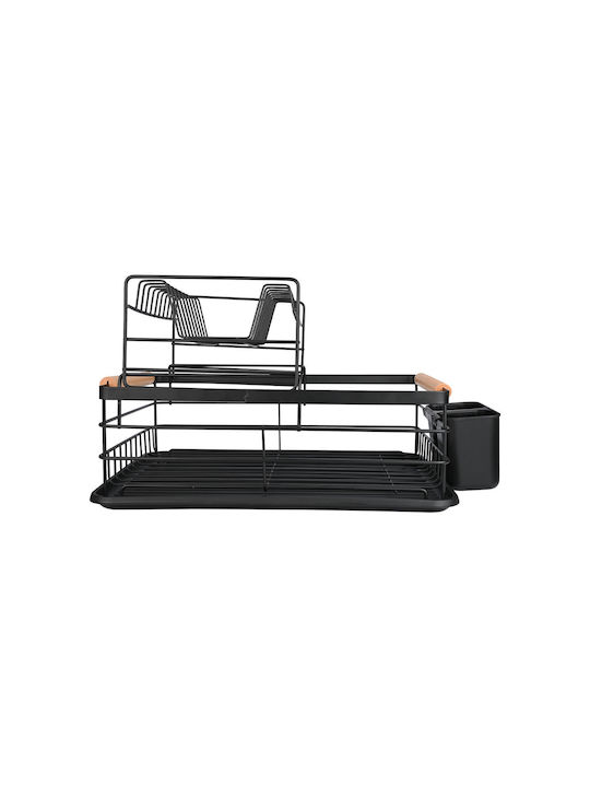 Estia Dish Drainer Double Tier Metallic in Black Color 41x30x20cm