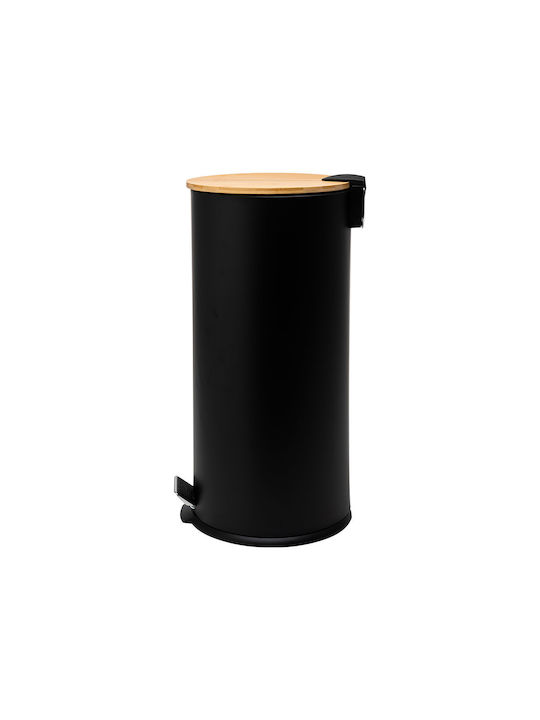 Estia Soft Close Waste Bin Waste Metallic with Pedal Black 30lt 1pcs