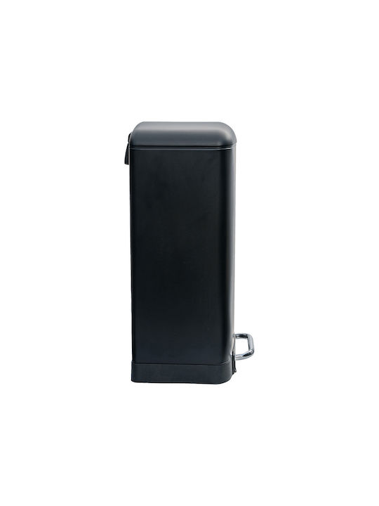 Estia Soft Close Κάδος Απορριμμάτων Μεταλλικός με Πεντάλ Black Matte 30lt