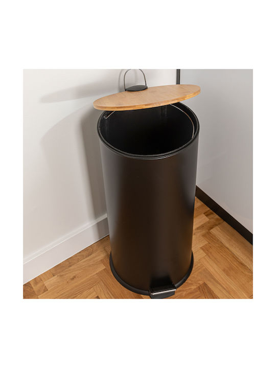 Estia Soft Close Waste Bin Waste Metallic with Pedal Black 30lt 1pcs