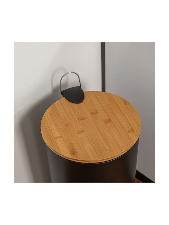 Estia Soft Close Waste Bin Waste Metallic with Pedal Black 30lt 1pcs