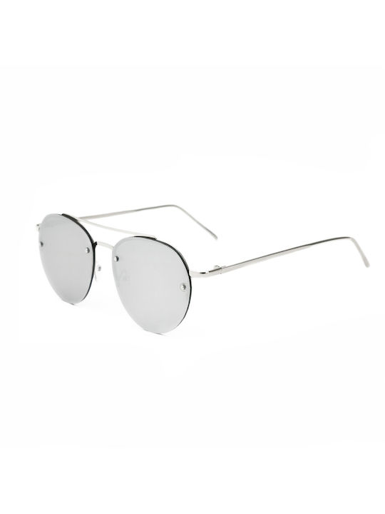 V-store Sunglasses with Silver Metal Frame and Silver Mirror Lens 20.526SILVER