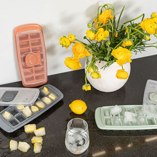 Estia Ice Tray Rectangular Plastic 14 Slots with Lid Gray 01-15060