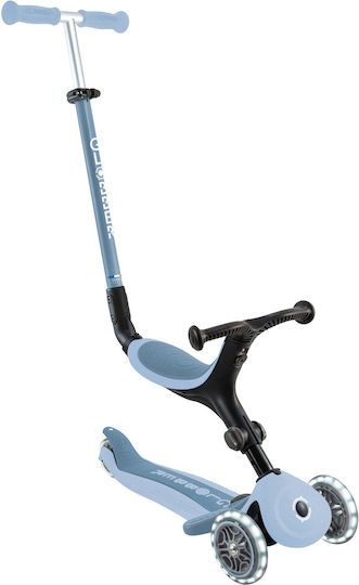 Globber Scuter Copii Pliabil Go Up Active Lights Ecologic 3 Roți Cu Scaun Pentru 15 Luni Albastru