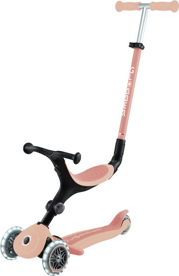 Globber Kids Scooter Foldable Go Up Active Lights Ecologic 3-Wheel with Seat for 15+ Months Orange