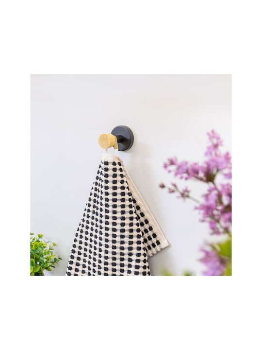 Estia Bamboo Essentials Single Wall-Mounted Bathroom Hook ​5x3.8cm Black