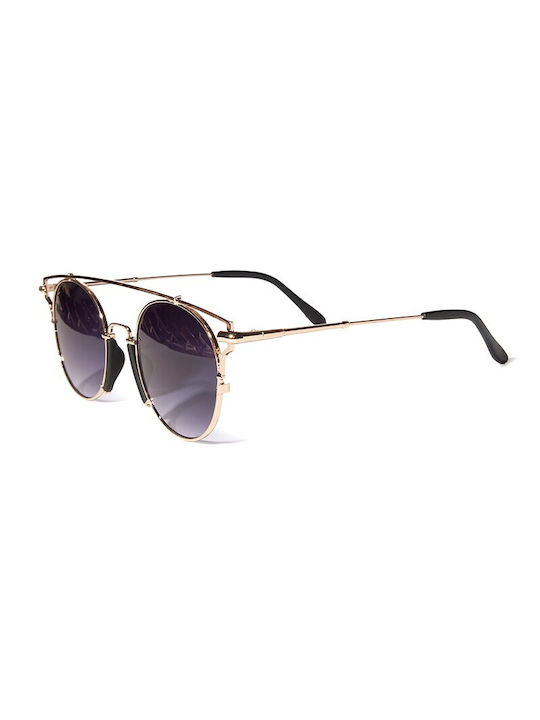 V-store Sunglasses with Rose Gold Metal Frame and Purple Gradient Lens 18498