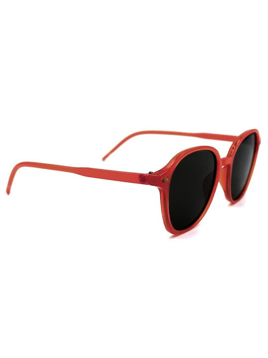 V-store Women's Sunglasses with Red Plastic Frame and Black Polarized Lens 3902