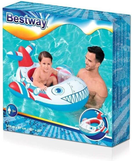 Bestway Παιδική Φουσκωτή Βάρκα Γαλάζια 110x97εκ. Καρχαρίας