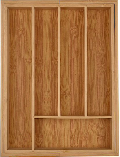 Estia Tavă pentru Tacâmuri de Sertar Rabatabilă din Lemn 25.5x33.5x5 cm Maro