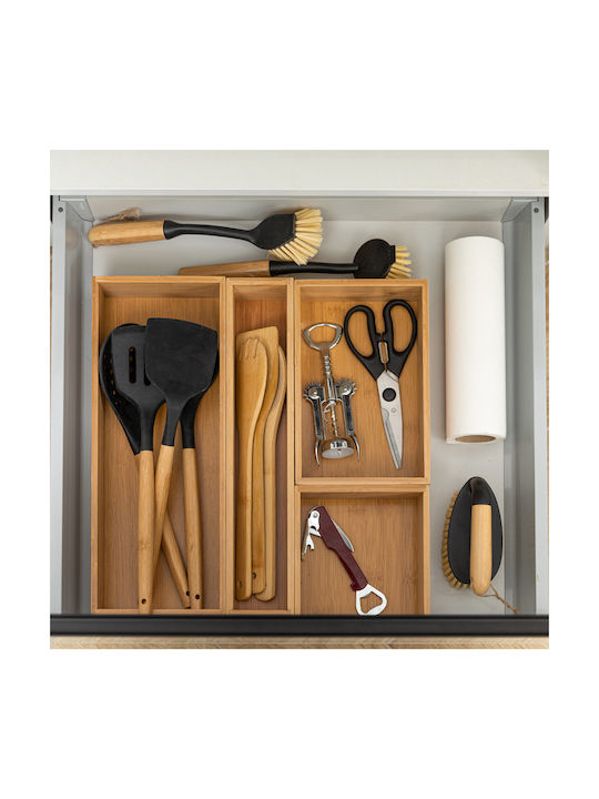 Estia Bamboo Essentials Einzelne Besteckeinsätze für Schubladen 15x15x7cm Beiges