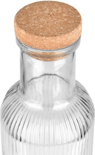 Estia Μπουκάλι Νερού Γυάλινο με Φελλό Διάφανο 1000ml