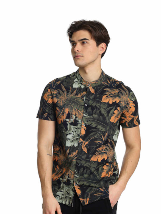 Paco & Co Men's Shirt Short Sleeve Floral Black