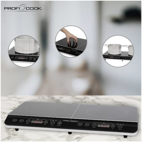 Profi Cook PC-DKI 1067 Countertop Induction Double Burner Black