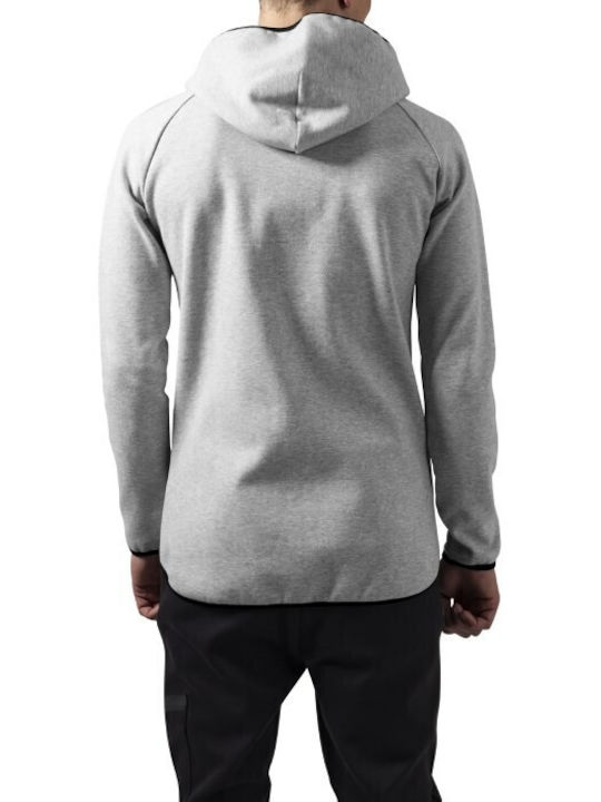 Urban Classics Men's Sweatshirt Jacket with Hood grey