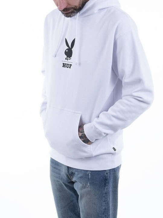 HUF Playboy Herren Sweatshirt mit Kapuze White