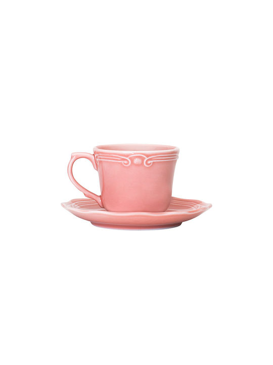 Estia Athénée Tasse Kaffee aus Porzellan Rosa 100ml