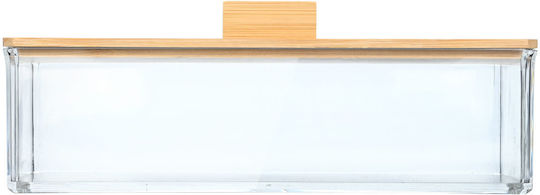 Bamboo Rectangular Storage And Organization Box 23.3x9.4x8.8cm With Lid