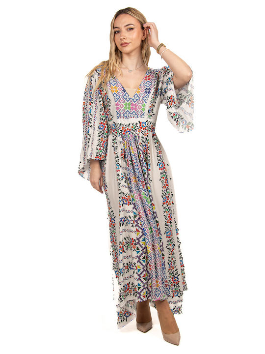 Boho Bell Sleeve Printed Dress