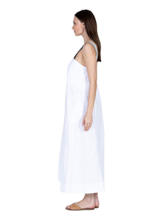 Rochie Midi Tricotată Albă