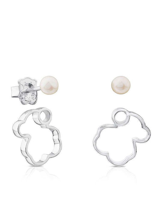 Tous Silueta Earrings made of Silver with Pearls