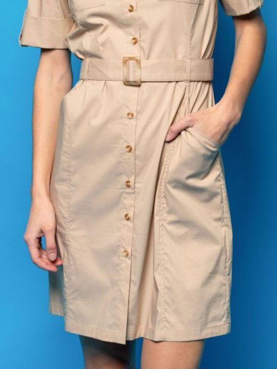 Heavy Tools Kleid 3/4 Ärmel 458/vilma Beige