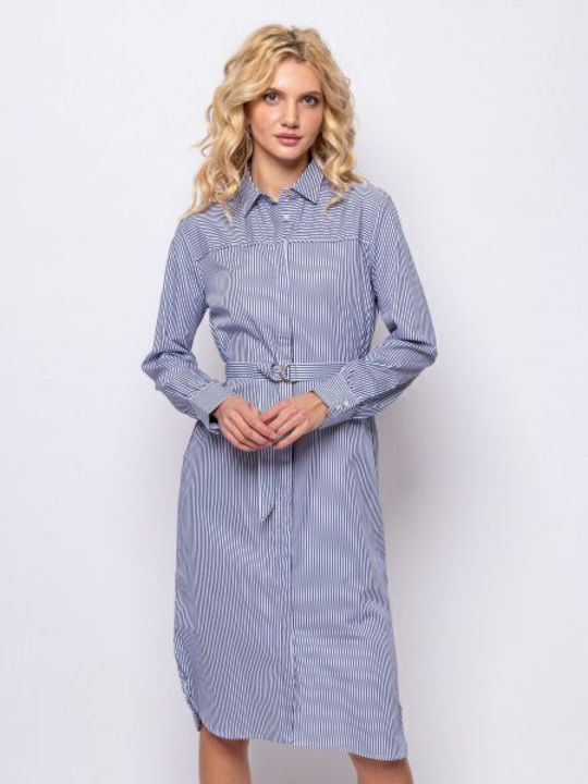 Heavy Tools Striped Women's Dress with Belt 451/Verona Navy
