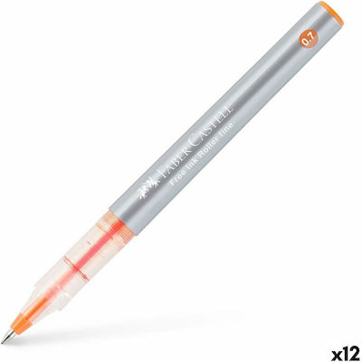 Faber-Castell Στυλό Rollerball 0.7mm με Πορτοκαλί Μελάνι 12τμχ Free Ink