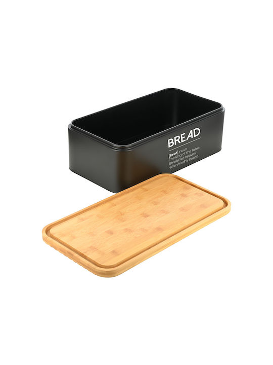 Estia Essentials Brotkasten aus Bambus Schwarz 42x23x13cm