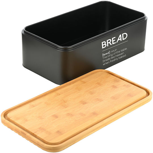 Estia Essentials Bread Box made of Bamboo Black 42x23x13cm