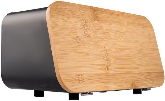 Estia ESSENTIALS Bread Box with Lid made of Bamboo Black 34.5x19x17cm