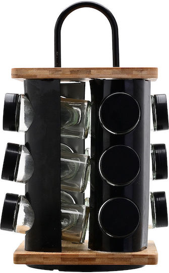 Estia Bamboo Essentials Θήκες Μπαχαρικών Γυάλινες σε Περιστρεφόμενη Βάση Καφέ 12τμχ Estia Bamboo Essentials Θήκες Μπαχαρικών Γυάλινες σε Περιστρεφόμενη Βάση Καφέ 12τμχ