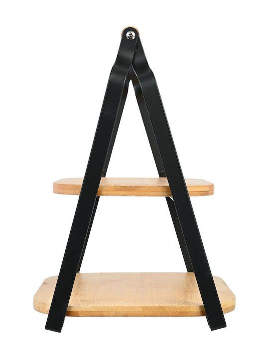 Estia Wooden Dessert Tower Stand with 2 Tiers Bamboo Essentials Beige 26x20x28cm