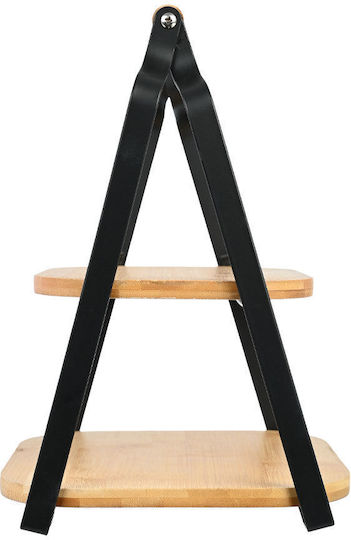Estia Wooden Dessert Tower Stand with 2 Tiers Bamboo Essentials Beige 26x20x28cm